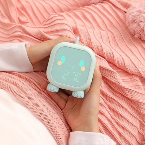 Reloj Despertador Infantil Luz Nocturna Entrenador De Color Rosa