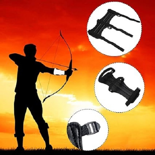 Aparejo Protección Brazo +protector Dedos Tiro Arco Y Flecha