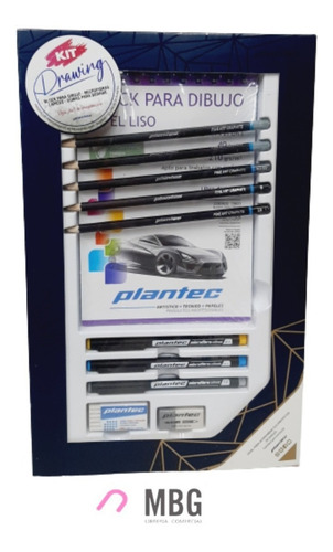 Imagen 5 de 5 de Kit Plantec Drawing Block+ 5 Lápices+3 Estilógrafos+ 2 Gomas