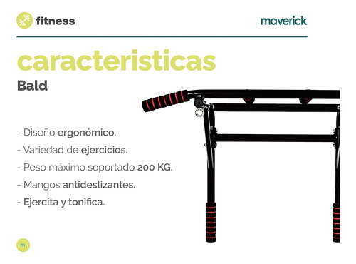 Barra Para Dominadas Maverick Fit00023 Bald Multifuncional