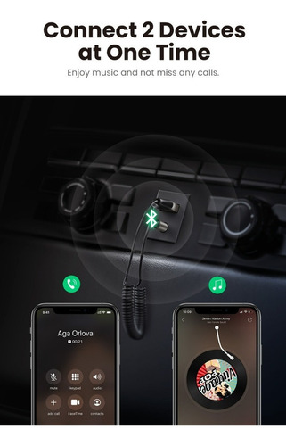 Receptor De Carro Bluetooth Ugreen Auxiliar Com Microfone