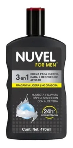 Nuvel For Men Crema Corporal Humectante Para Hombre Con Aloe Tipo De Envase Botella