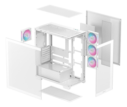 Case Deepcool Cg580 4f, V/templado Argb White