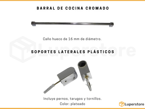 Escurridor Platos Colgante Cubiertero Barral 90cm 4 Ganchos