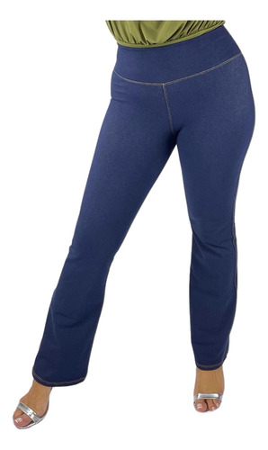 Calça Legging Feminina Flare Cotton Imita Jeans Modeladora