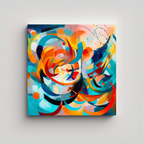 60x60cm Cuadro Abstracto Colores Brillantes Diseño Hermoso