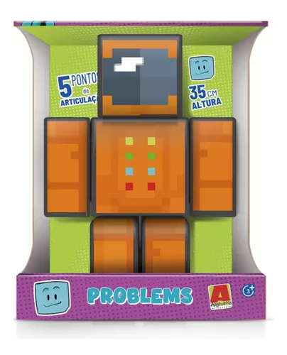 Kit c/ 6 Bonecos 35 cm Turma do Problems-Minecraft