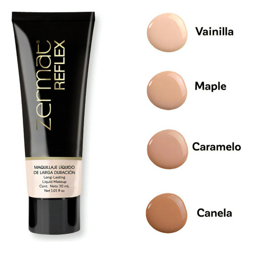 Maquillaje Líquido De Larga Duración Reflex 30 Ml - Zermat Tono Maple