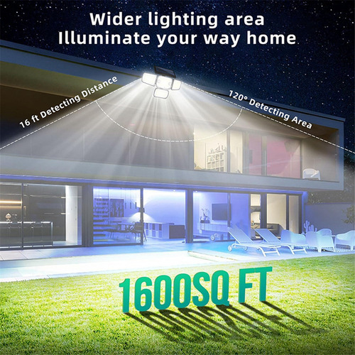 Focos Solares 342 Led 350lm Con Sensor De Movimiento Para Ex