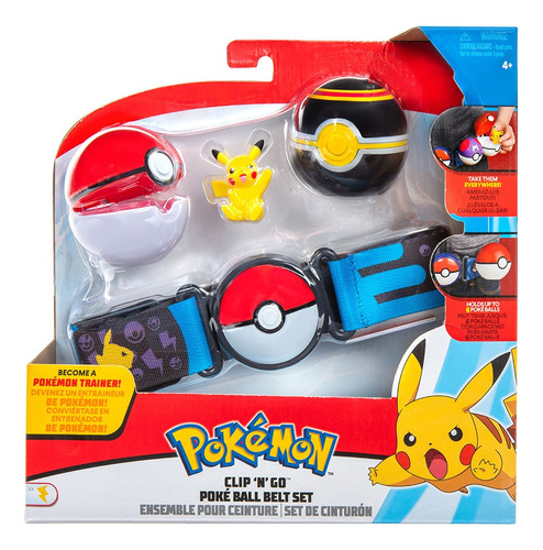 Jazwares Pokemon Cinturón + 2 Pokebolas Pikachu Series 3