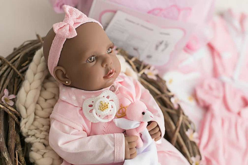 Bebe Real Reborn Negrinha Pretinha Preta + Kit 24 Itens