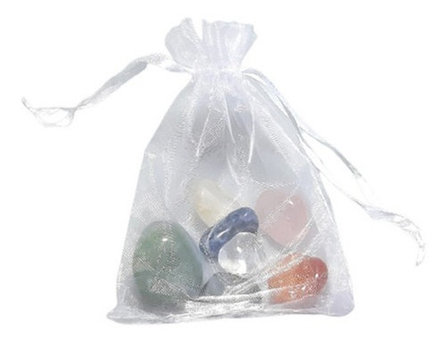 Kit 7 Chakras Pedra Rolada Natural Equilíbrio Energia Reiki