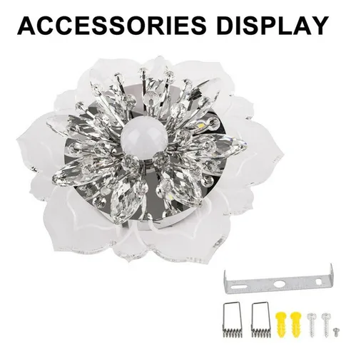 Lámpara Colgante Moderna De Cristal De Loto Led De 9 W