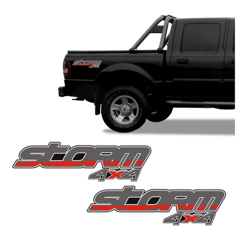 Adesivo Storm 4x4 Ranger 2007/2009 Emblema Vermelho Genérico