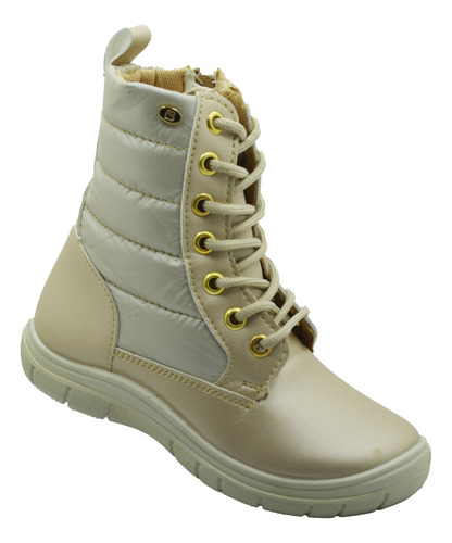 Bota Coqueta Y Audaz 172800-l Sintético Beige Niñas