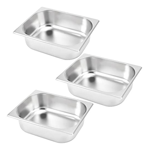 Senjeok 3 Pcs 1/2 Size X 2-1/2 Inch Steam Table Chafer Pans,