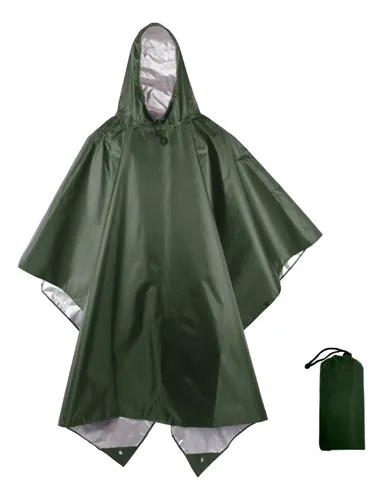 Poncho De Lluvia Portátil Multifuncional Con Capucha Para Ad