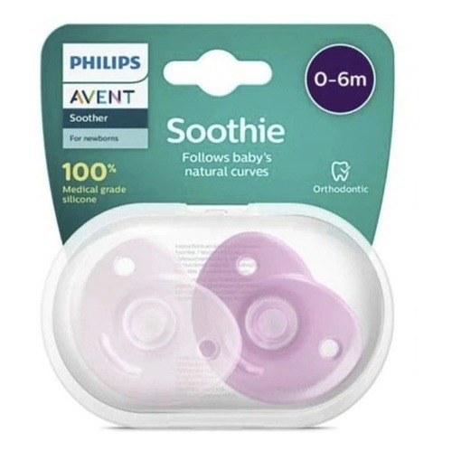 Chupete Philips Avent Smoothie Scf099/22 0-6m X2 Color Rosa Soothie Período de edad 0-6 meses