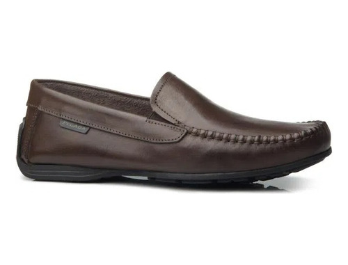 Zapato Casual Mocasín Rutero De Cuero Marron Pegada - Mishop