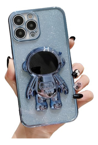 Funda Para iPhone 15 Pro Max C/glitter Soporte Astronauta -b