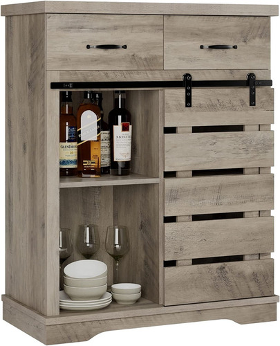 Gabinete Para Cocina 2 Cajones Color Gris Marca Hostack