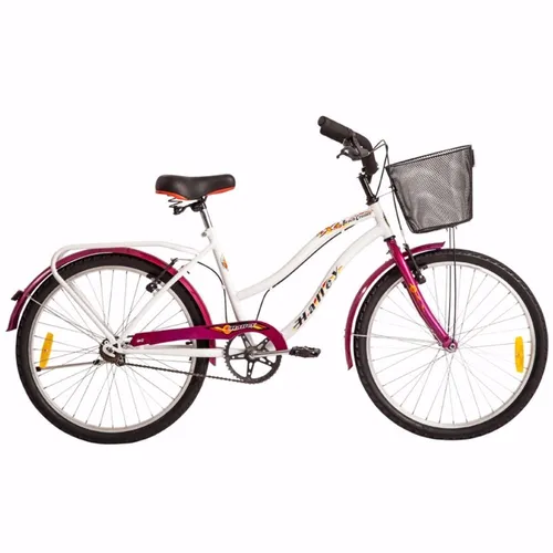 Bicicleta Paseo Halley 19337 Rodado 24 Mujer Canasto Acero