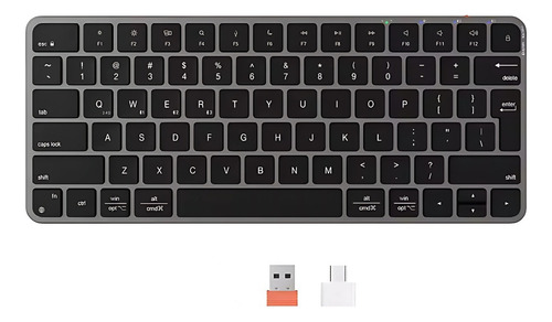 Teclado Ultrafino Bluetooth & Wireless Meetion K210 Teclado Gris Oscuro Idioma Español Latinoamérica
