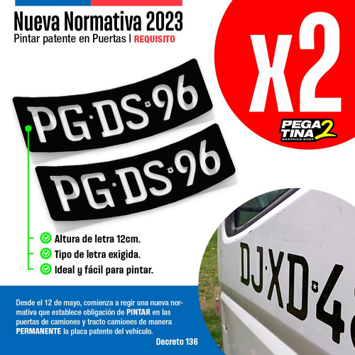 Pantilla Sticker Adhesivas Para Pintar Patentes En Camiones