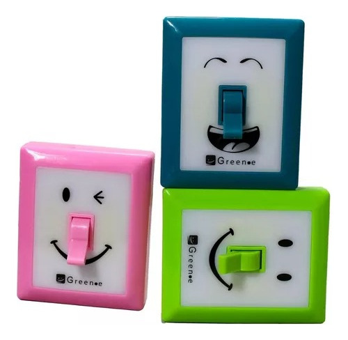 Pack Por 5 Unidades Luz De Pared Con Interruptor Emoji 3w