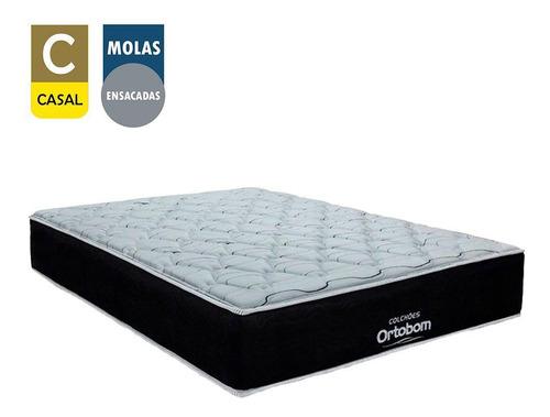 Cama Box Casal Suede+colchão Molas Ensacadas Antares Ortobom