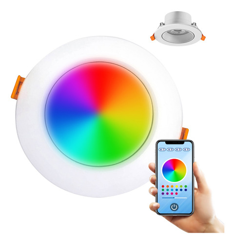 Plafón Led 9w Empotrable Led Rgb Luces Inteligentes Con App