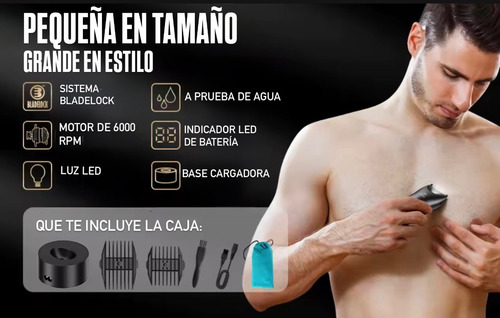 Afeitadora Eléctrica Profesional Resistente Agua Rasuradora Plateado