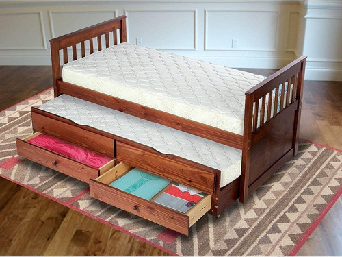 Cama Marinera En Madera Maciza Con Cajones