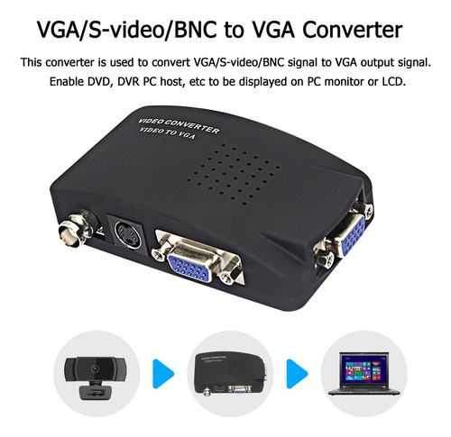 Convertidor De Vídeo Xmsjsiy Bnc A Vga, S-video A Vga Pal/nt