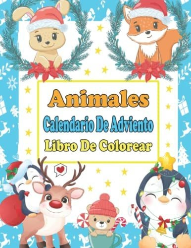 Animales Calendario Adviento Libro De Colorear: 24 Motivos N