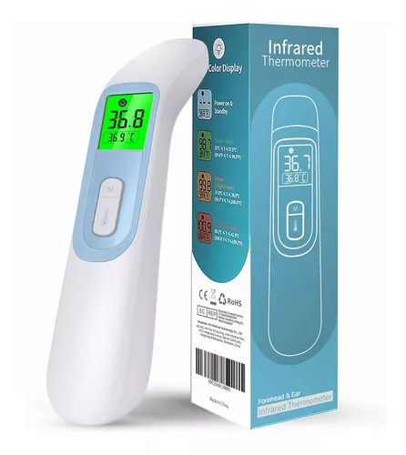 Termómetro de frente para adultos, termómetro de oreja 4 en 1 para niños,  termómetro de bebé sin contacto, termómetro digital con alarma de fiebre y