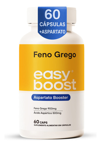 Feno Grego 900mg Easy Boost Com Ácido Aspártico 500mg 60caps Sabor Neutro