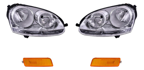 Cuartos + Faros 4 Piezas Depo P/ Volkswagen Bora 2005-2010