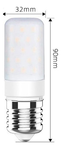 3piezas E26 12w Bombilla Led Tipo Mazorca Candelabro Lámpara