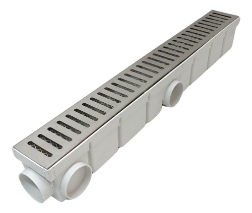 Ralo Linear 6x50 Inox Coletor Branco E Tela Anti Insetos Ipl