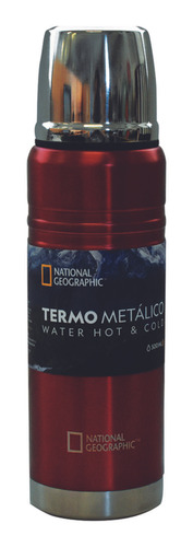 Termo Metalico National Geographic 500ml Rojo