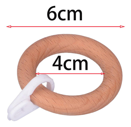 W 6 Anillos Para Poste De Cortina, Anillos De Madera Para
