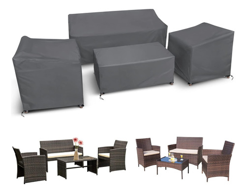Startwo Juego De 4 Fundas Para Muebles De Patio Resistente