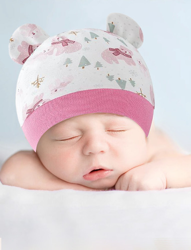 Conjunto Sombreros Manoplas Guantes Algodón Bebé 0-6 Meses