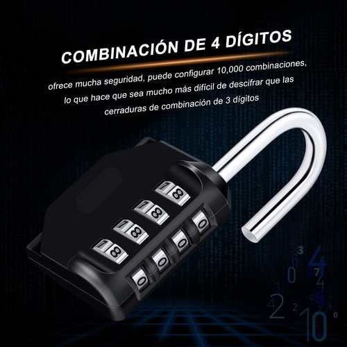 - 2pcs Candado De Combinación De 4 Dígitos, Candado Por