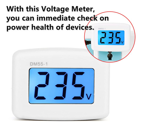Voltímetro Digital Lcd 80-300v Probador De Voltaje Enchufe