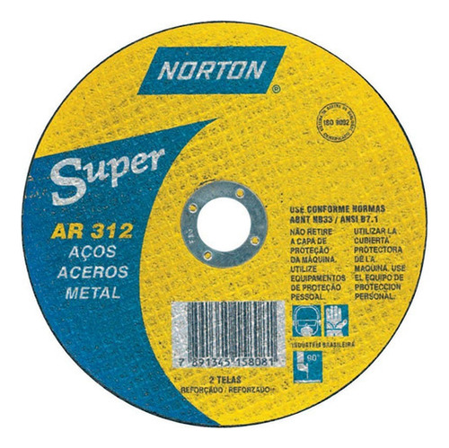 Disco Corte Aço Carb Norton Super Ar312 (300x3,2x19,05mm)