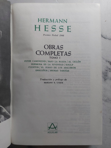Obras Completas De Hermann Hesse. Tomo 1. Ian 681