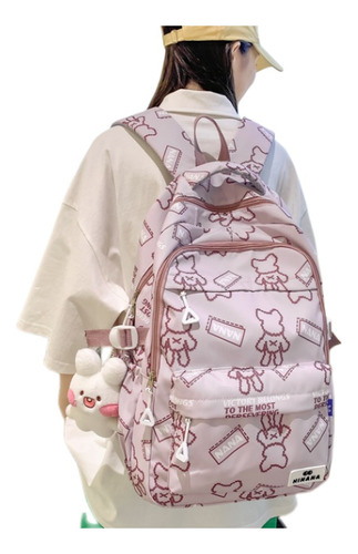 Mochila  Kawaii Colegio Coreano Juvenil Peluche Caricatura