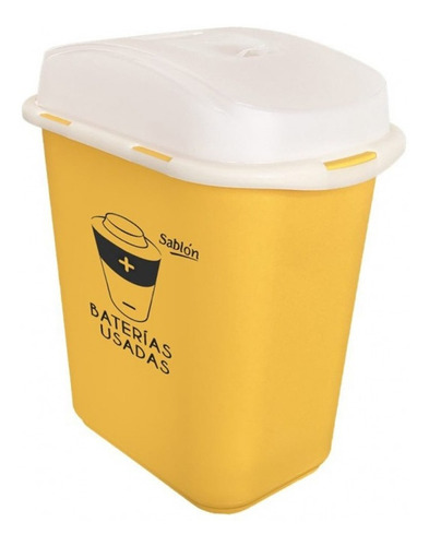 Contenedor Basura Amarillo Para Baterías O Pilas Usadas 13lt